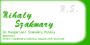 mihaly szakmary business card